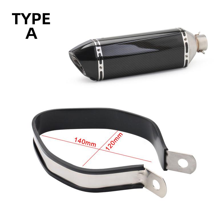 Universal Motorcycle Exhaust Muffler Stainless Carbon Fiber Holder Clamp Fixed Ring Support Bracket 89MM A BIG HEXAGONAL