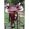 Silla de Montar Western de Cuero Premium para Exhibición, Silla de Caballo para Barrel Racing y Arreos.