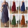 Women's Summer Solid Color Casual Chest-wrapped Pleated Suspender Dress