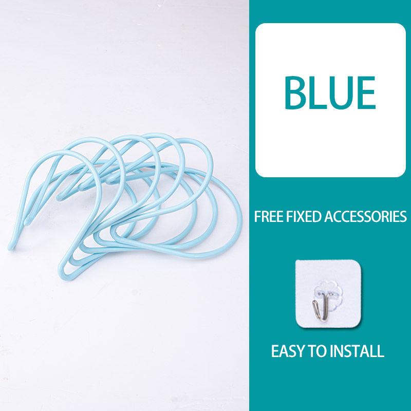 5 шт Бытовая вешалка для пальто бесплатная перфорация вешалка для хранения шляп в спальне настенная вешалка для шляп за дверью вешалка для полотенец в ванной бытовая вешалка для шляп 5PC синий 980₽