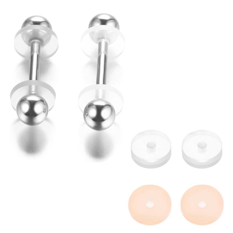 50x 7mm Clear Disc Pads Stabilizer Plastic Earring Back Stopper Clear Silicone Earrings Back for Piercing Bumps