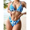 Women S Sexy Printed Tie Side Three Piece Bikini Swimsuit