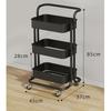3 Tier Rolling Cart Minimalist Style Sturdy Carbon Steel Mobile Utility Cart for Kitchen Bathroom Living Room Bedroom