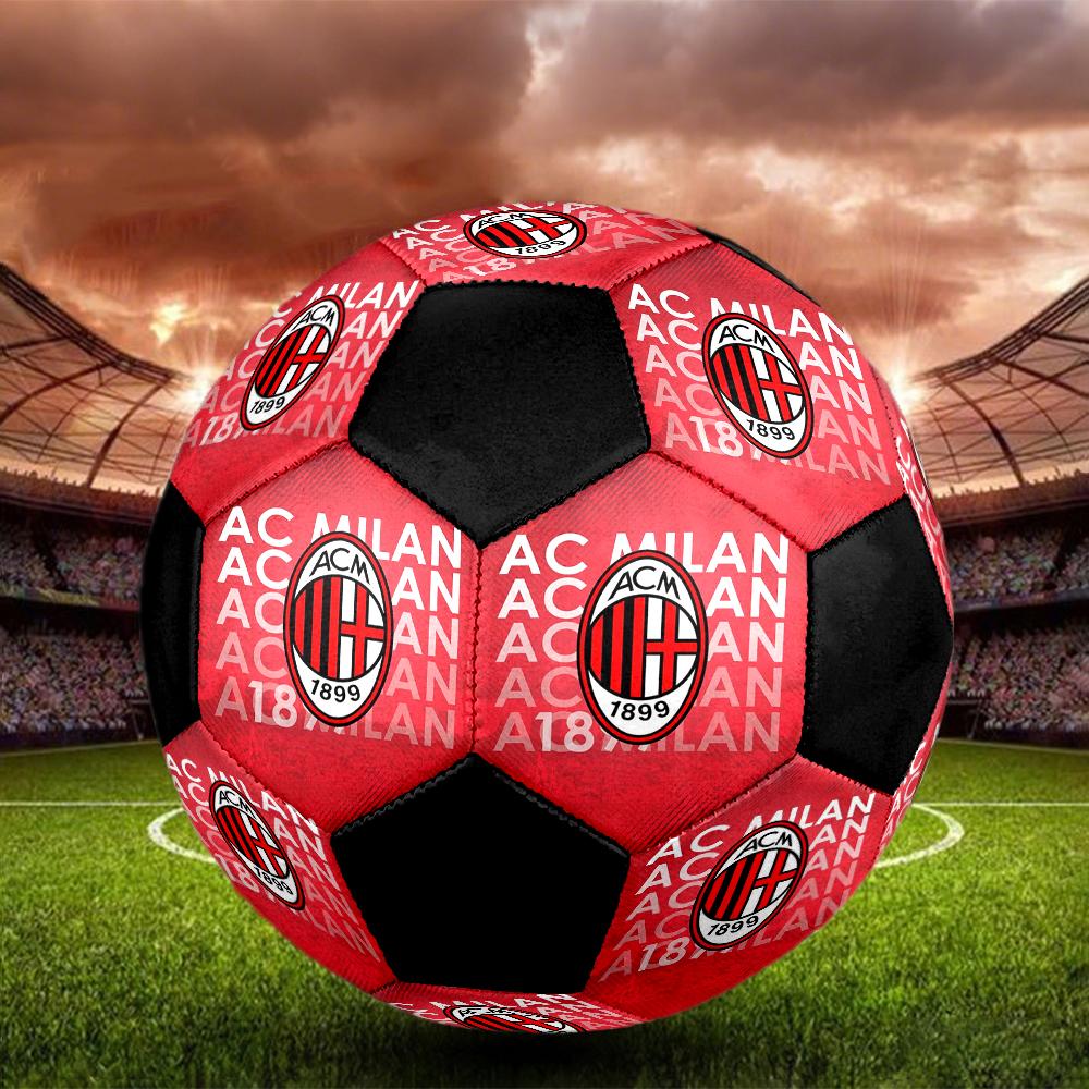 Pallone Calcio a 5 AC Milan Colorato Cucito a Macchina PVC Misura 5 Allenamento di Squadra Pronto per la Competizione Resistente Alto Rimbalzo Fantastico Regalo Sportivo