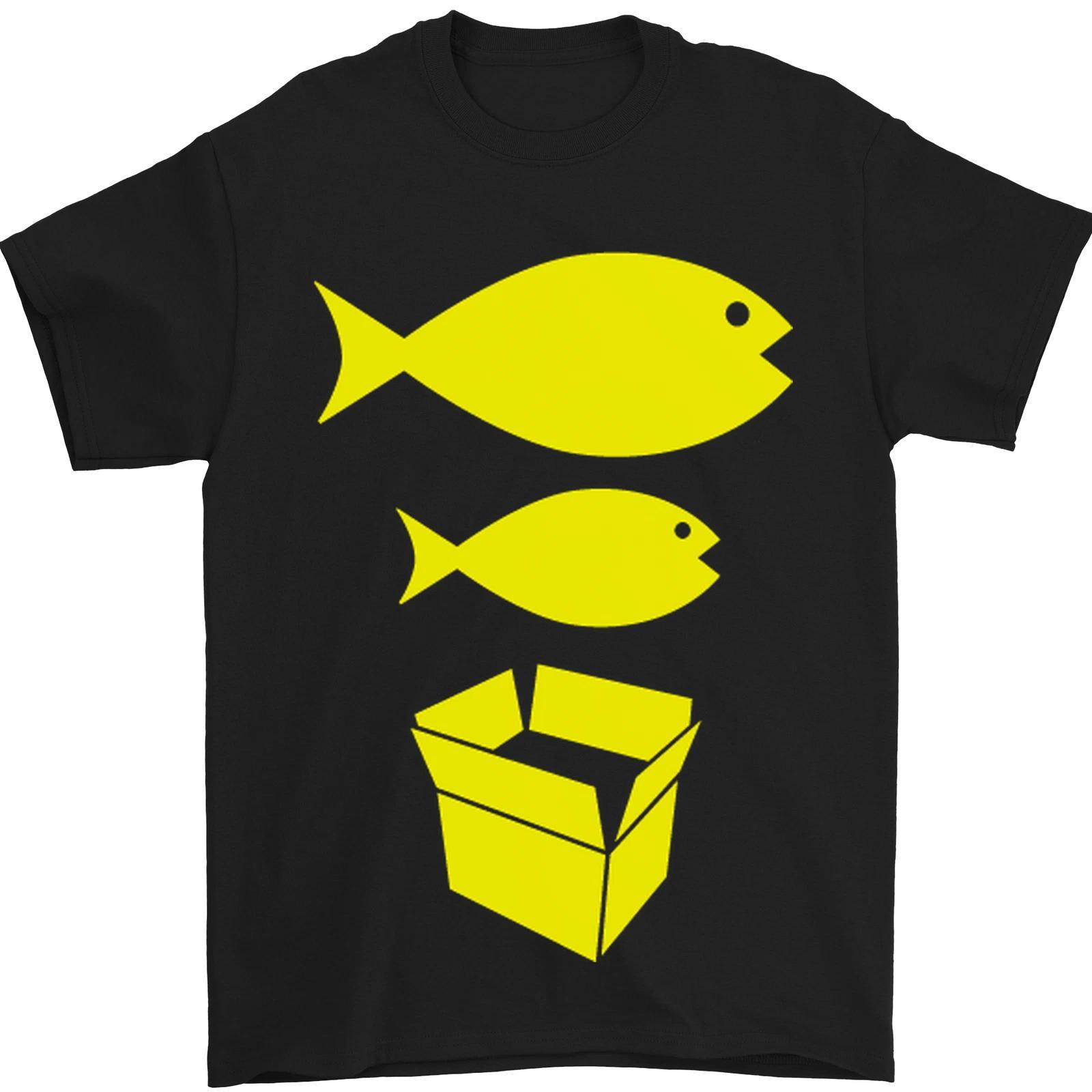 Big Fish Little Fish Cardboard Box Music Mens T-Shirt 100% Cotton XL