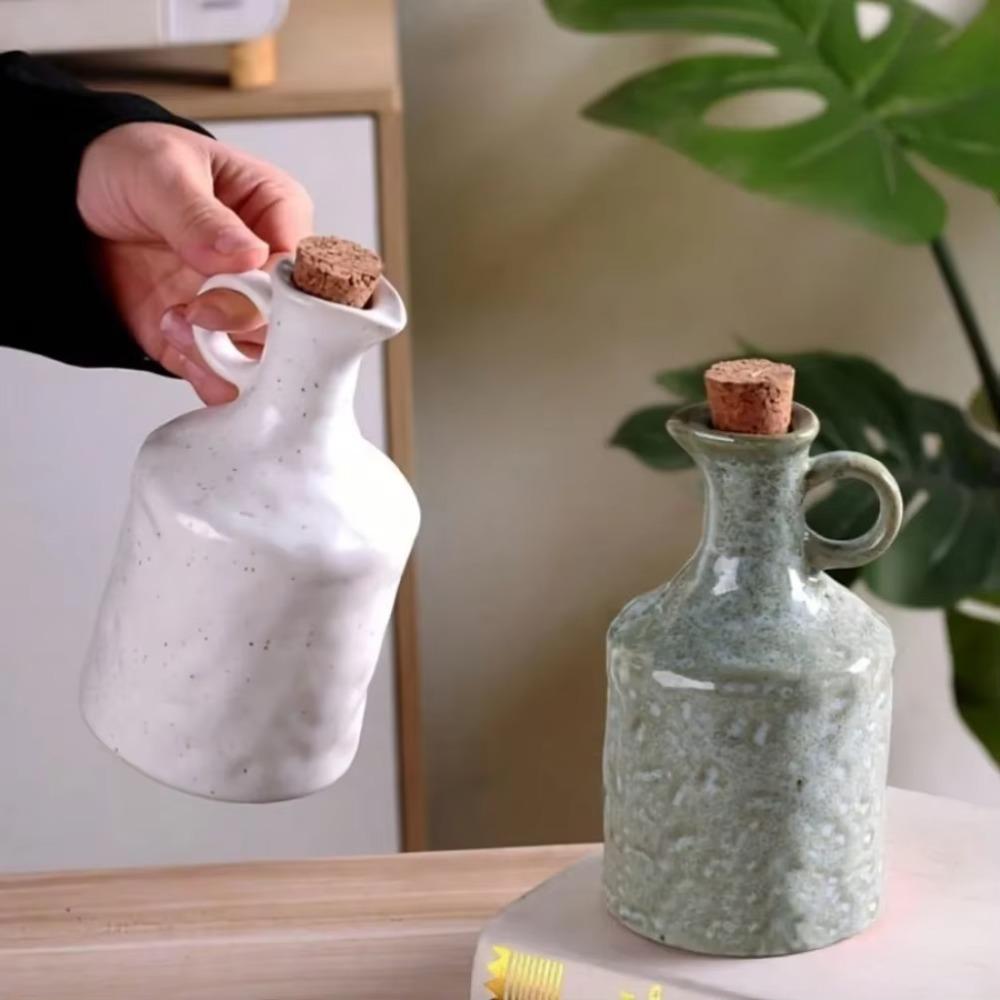 400ml Nordic Style Oil Pot Vintage Soy Sauce Bottle Simple Kitchen Seasoning Storage Jar Kitchen