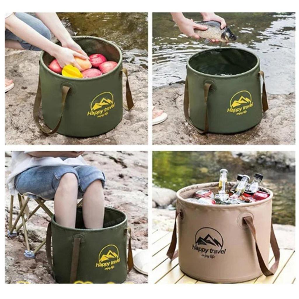 Durable Multi-functional Portable Waterproof Collapsible Sink Bucket Travel Basin Camping Hiking Tools Storage Bucket 10L