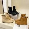 2025 New Korean Version Suede Elastic Boots Daily Thin Short Boots Short Boots Sleeve Thin Boots Versatile Fashion Boots