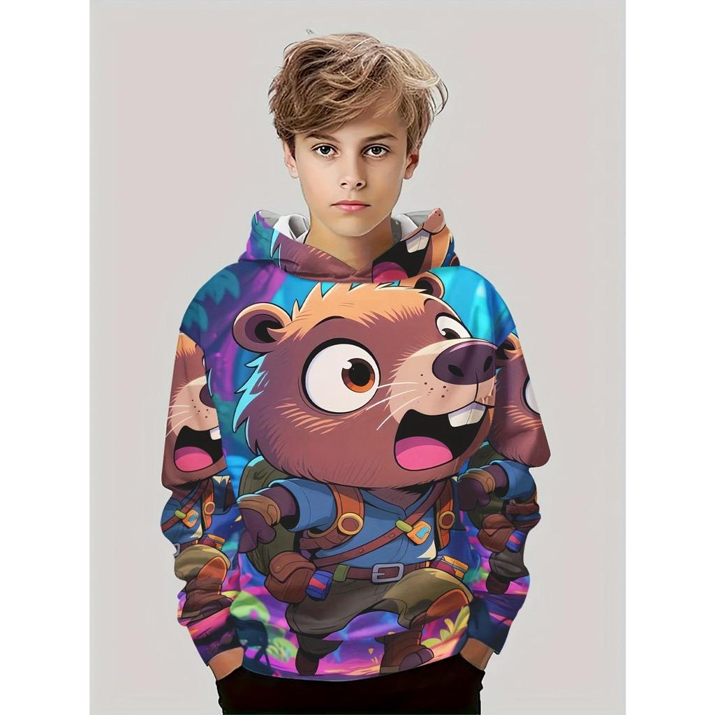 Children's outdoor fashionable hoodie autumn and winter new hooded men's and women's casual pullover