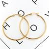 Fashion Big Smooth Circle Hoop Earrings for Women 10-75mm Stainless Steel Round Statement Earrings Party Girl Gift Jewelry