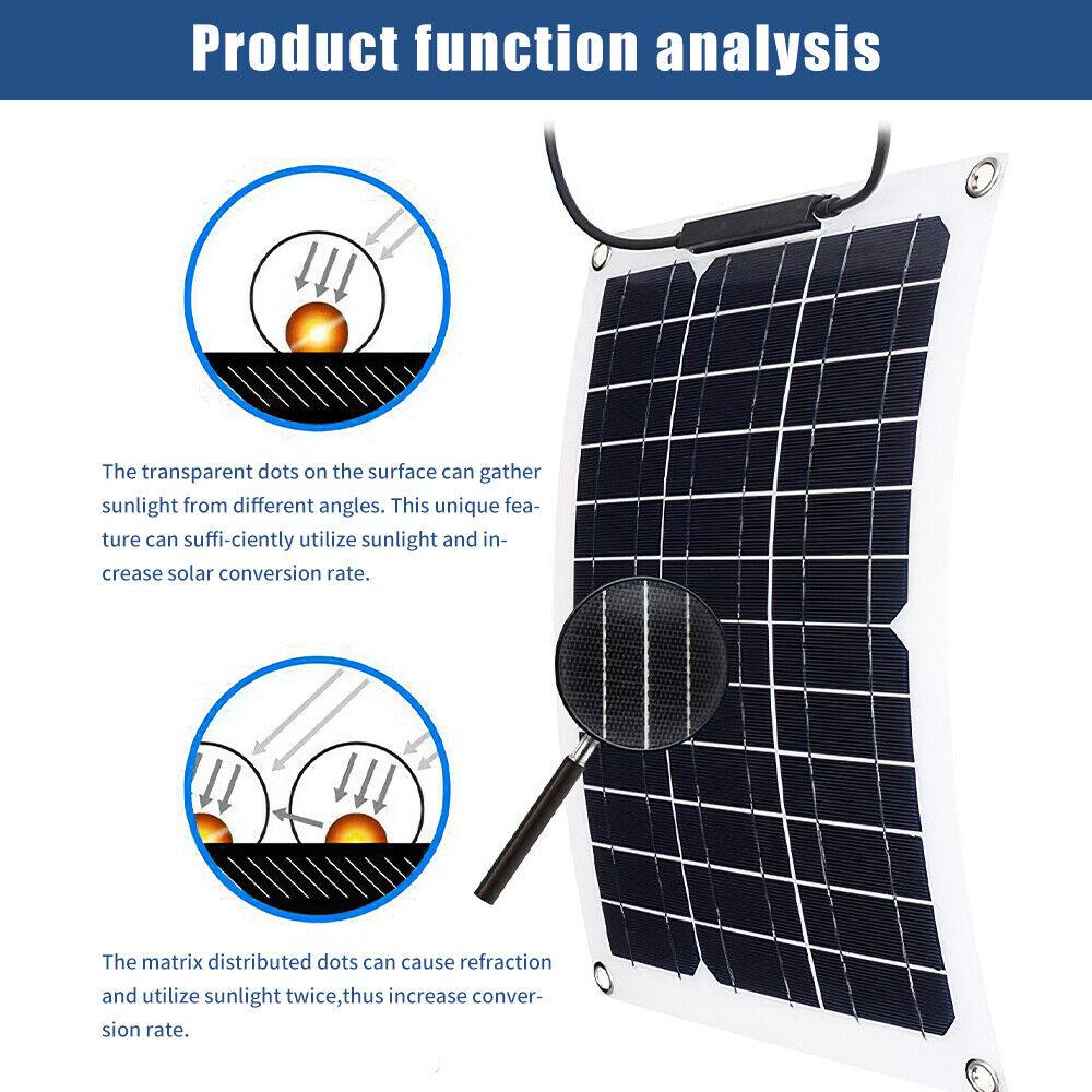 1/2/3pcs Solar Panel Kit 100A 12V Battery Charger Flexible Solar Panels Battery with Controller for Caravan Boat Charging