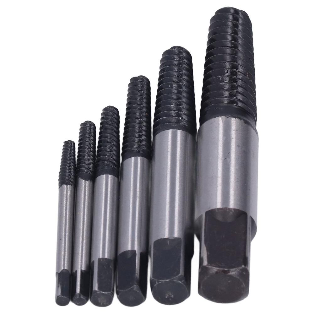 6pcs Spiral Groove Broken Screw Remover Carbon Steel Bolt Extractor Screw Extractor Dropped Screw