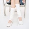 Womens Vintage Ribbed Knit Stretch Long Leg Warmer Party Dance Glitter Sequins Patchwork Solid Boot Socks Leg Cover