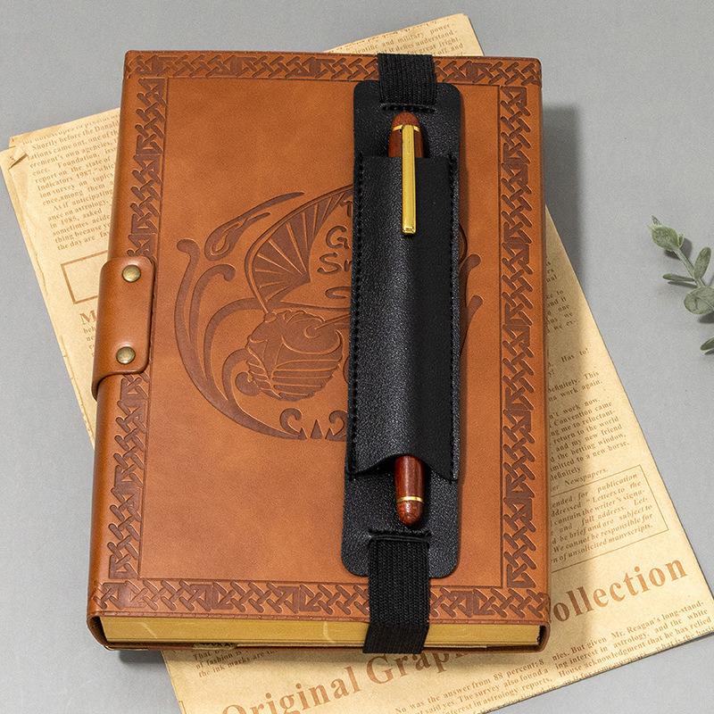 Portable PU Leather Pen Holder with Elastic Band for Single Fountain or Ballpoint Pen