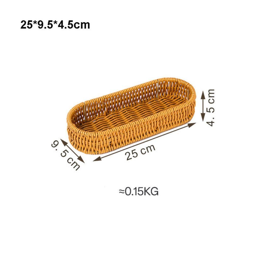 Hardness Bread Fruit Vegetables Basket Handwoven Rattan Basket  Restaurant Serving Tabletop Display