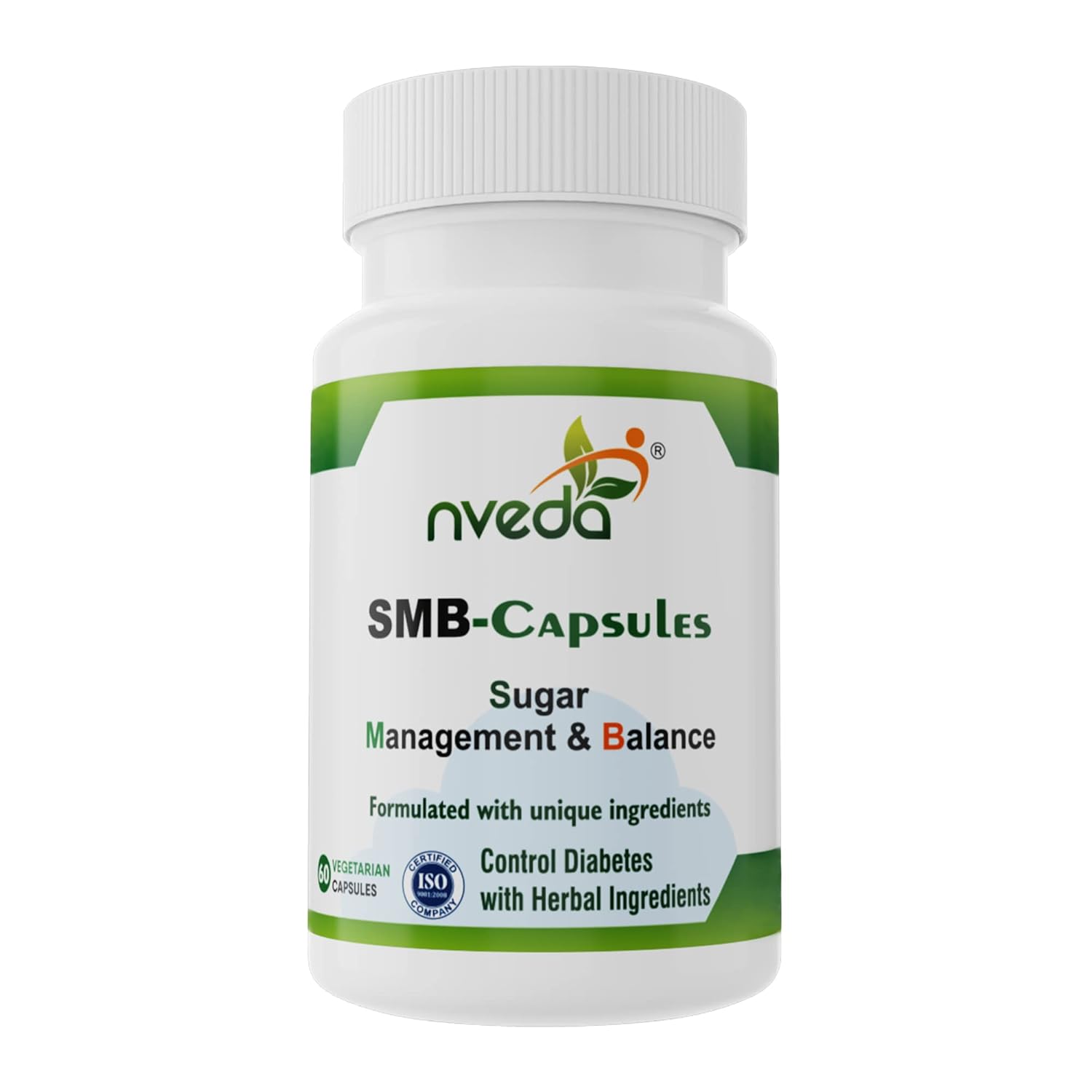 

Nveda SMB Herbal Capsules for Sugar Balance and Metabolic Wellness, 60 Capsules Pack