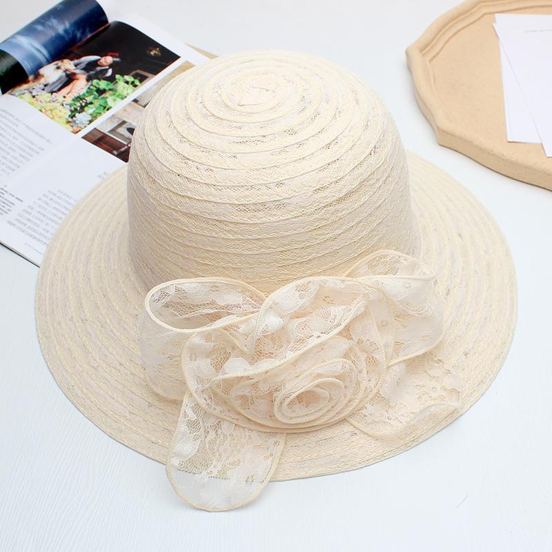 Lace Flower Hat for Women, Summer Fashion, Breathable Foldable Wide Brim Fisherman Hat