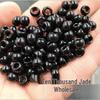 Large Hole Black Glass Imitation Jade Round Beads for DIY Jewelry