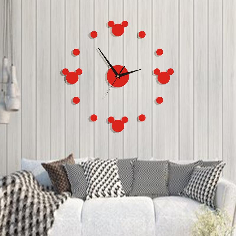 

Креативные настенные часы DIY часы гостиная часы без перфорации простые и бесшумные акриловые настенные часы-наклейка mirror silver