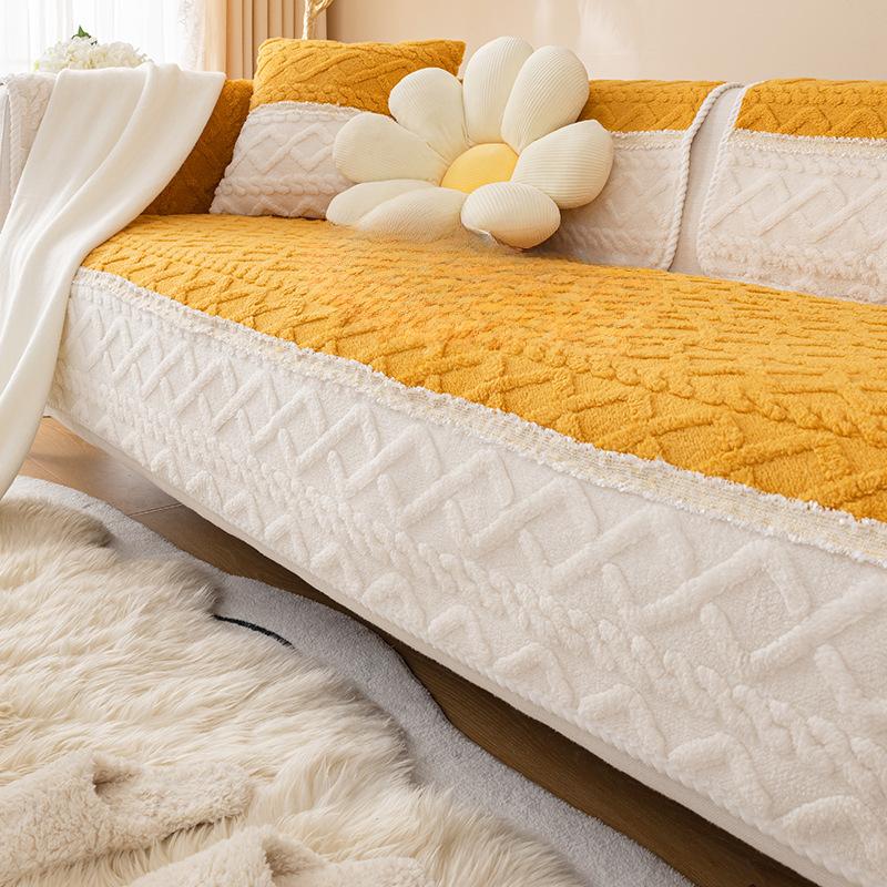 Žakárový Pohodlný Bavlněný Vlněný Nový Moderní Minimalistický Polštář na Pohovku Protiskluzový Polštář Zimní Plyšový Polštář Celoplošná Látka Ručník.