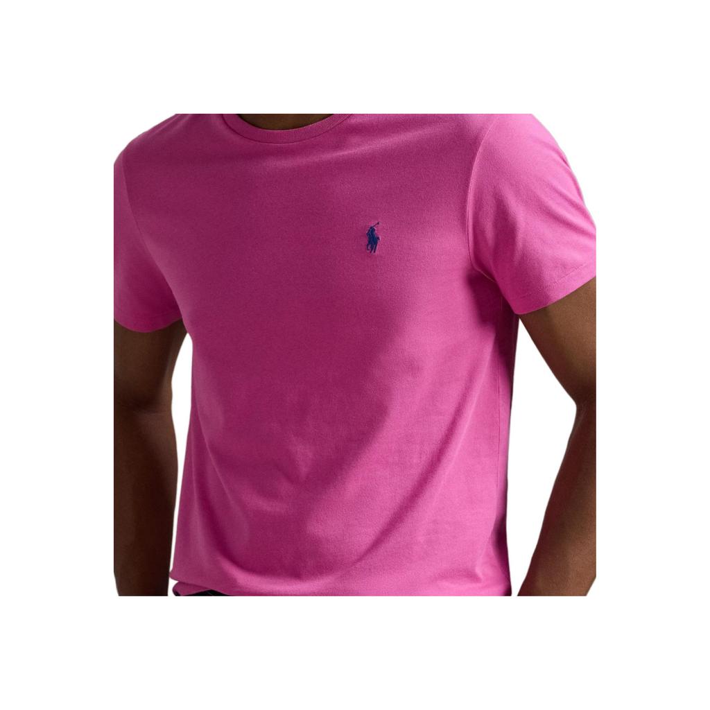 Polo Ralph Lauren Einfarbiges T-Shirt mit Pony-Stickerei Rundhalsausschnitt Herren Tops Rosa 710671426-293