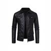 New Spring, Autumn and Winter Slim Trend Fleece Thickened Locomotive Jacket Men's Leather Jacket
