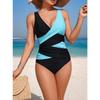 New Swimsuit Women's Color Matching Cross-strap One-piece Bikini Swimsuit