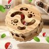 Cat Boredom Relief Interactive Toy with Rolling Balls, Durable Density Board Scratching Mental Stimulation for Cats Toy, Anxiety Wooden Maze