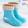 Rain Shoes Women's Fashion Wear Non-slip Water Shoes Adult Students Waterproof Overshoes Short Women's Medium Rain Boots