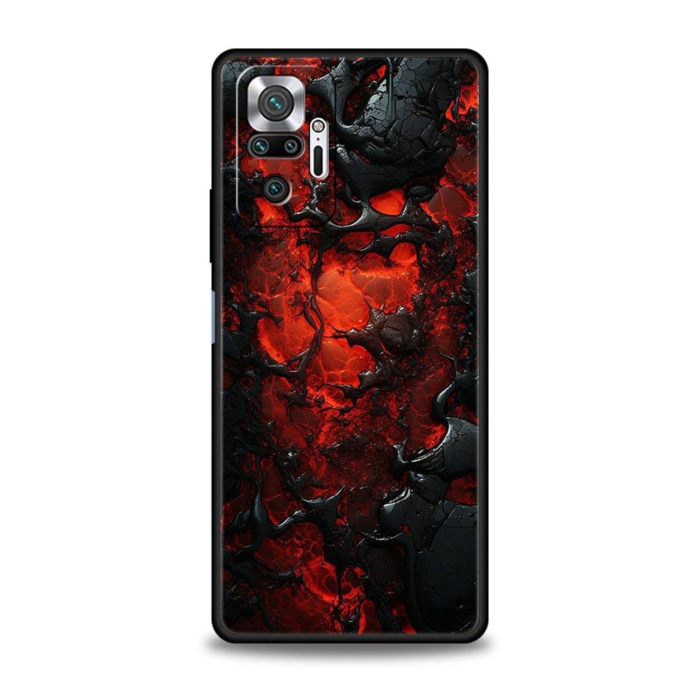 

Черно-красный чехол-накладка с узором Рябь для Redmi 14C 10C Note 15 14 13 12 10 11 K40 Pro Plus 5G, противоударный, из мягкого ТПУ, Fundas Note 12ProPlus5G