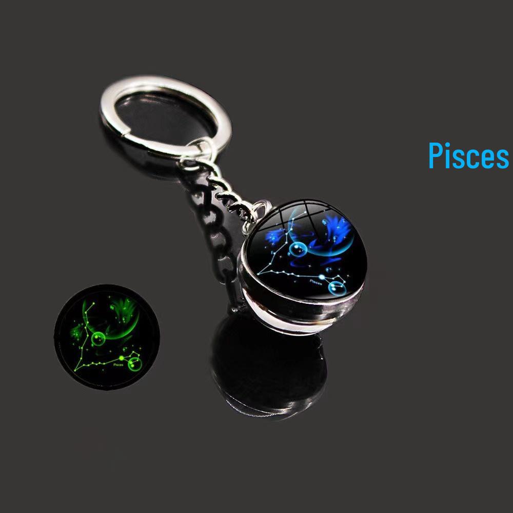 Luminous Zodiac Keychain: Dvanáct souhvězdí s přívěsky ve znamení Býka a Vodnáře