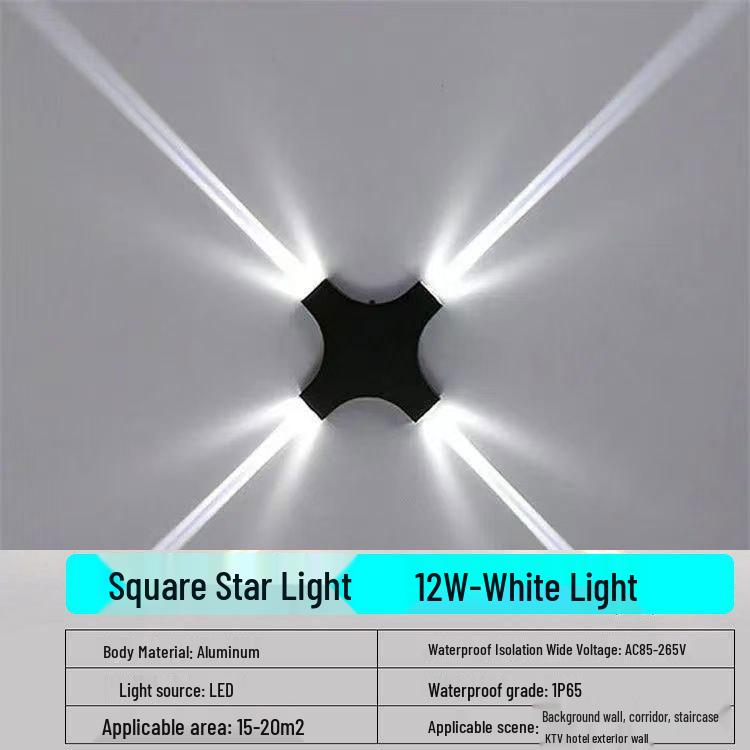 Cross-border LED Wall Light for Indoor/Outdoor Use: Starlight Design for Villas, Hotels, Corridors, Balconies, and Gardens