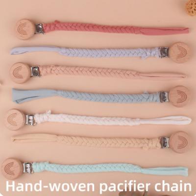 Handmade Woven Rainbow Pacifier Chains Dummy Clips For Babies Anti-drop Nipple Holder Attache Tetine Speenkoord Baby Shower