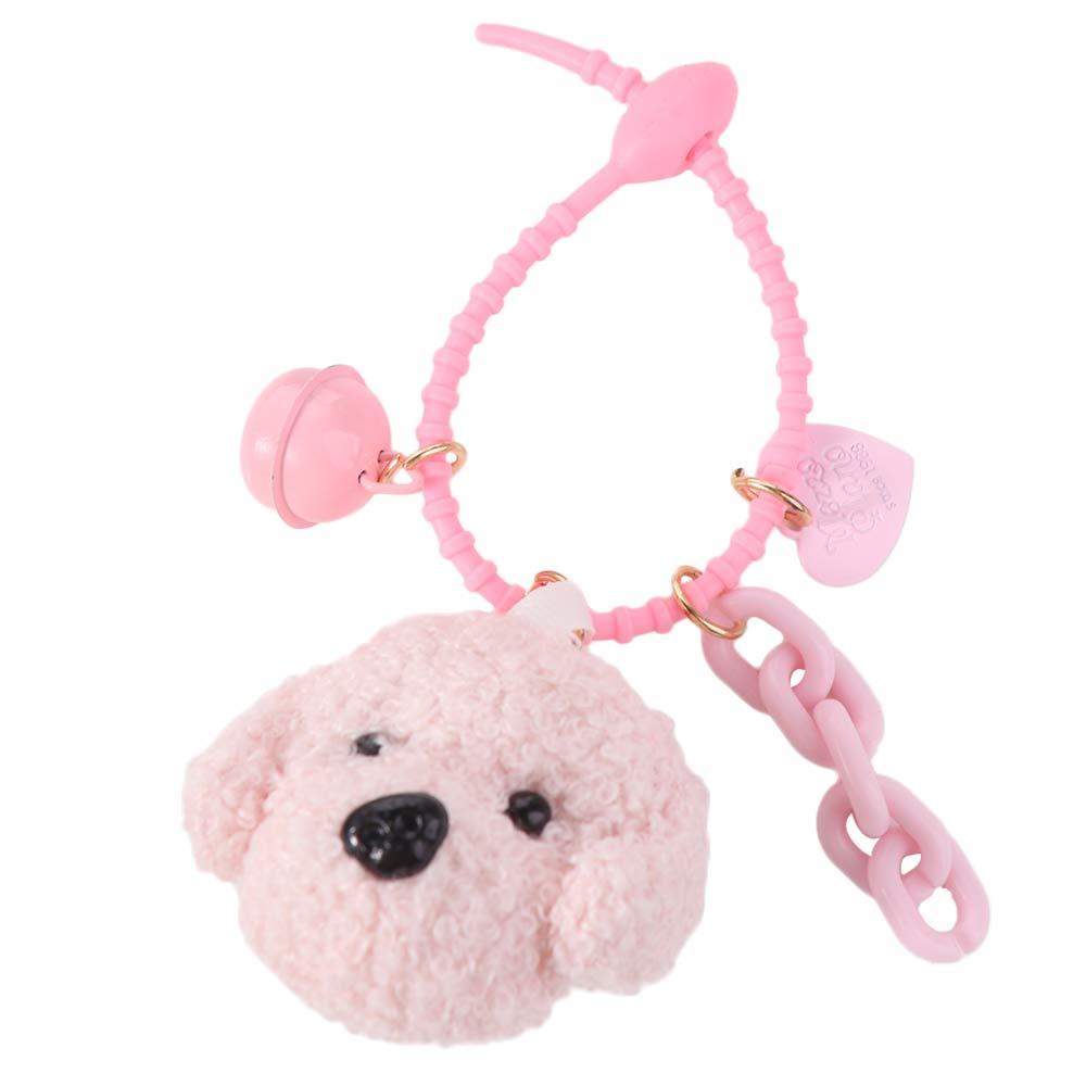 

Couple Gift Stuffed Animals Dog Keychain Couples Matching Bag Charm Dog Key Rings Pet Lovers Kawaii Dog Pendant Car Keychain рожевий