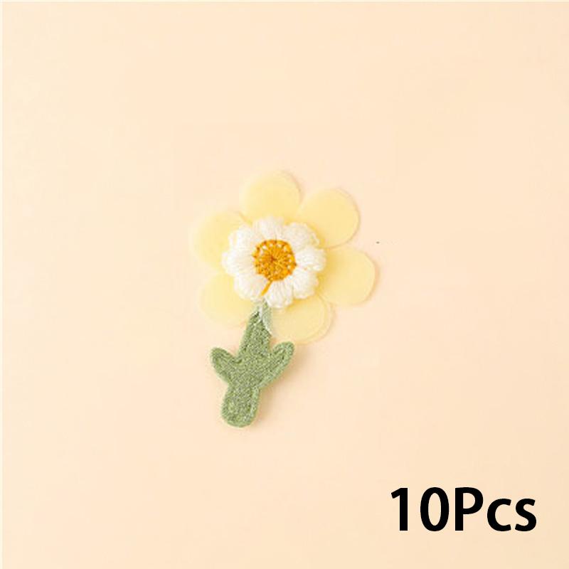10Pcs Sewing Supplies Embroidery DIY Sewing Applique Small Daisies Flower Patch Yarn Flowers
