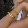 Stainless Steel Gold Bracelet - A High-end, Niche Open-ended Bracelet Made of Titanium and Steel, A Piece of Jewelry for Special Occasions.