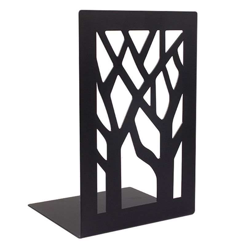 A20F-Decorative Hollow-Out Bookends For Art Hourglass Design Metal Book Stan