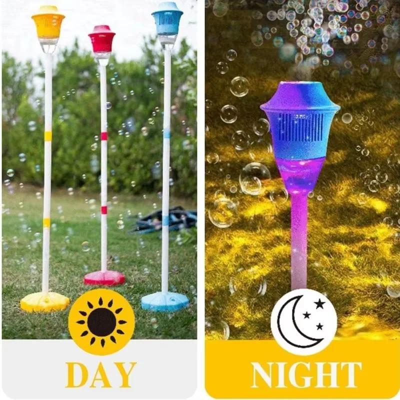 Automatic Sunflower Bubble Gun Electric Street Lamp Soap Bubble Machine Maker Outdoor Games for for Wedding Birthday Party Toys