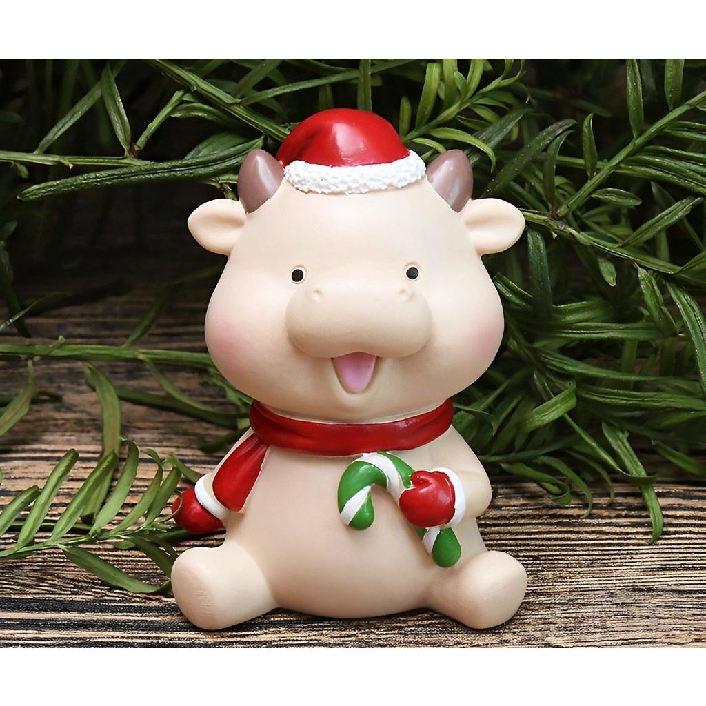 Hand-painted Resin Christmas Decoration Santa Claus Elk Animal Party Supplies