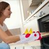 Heat Resistant Oven Mitts Pots Holder Rooster Shaped Baking Cooking BBQ Mitt Non-woven Fabric Material for Kitchen Oven