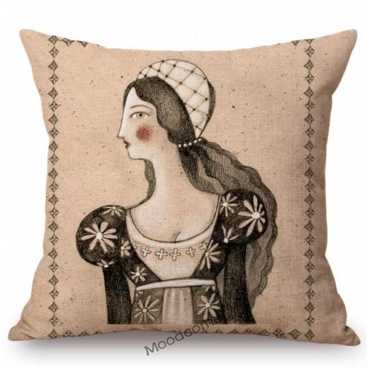 Modern Art Abstract Elegant Lady Hand Writting Sketch Cotton Linen Sofa Throw Pillow Case Nordic Lovely Girl Chair Cushion Cover