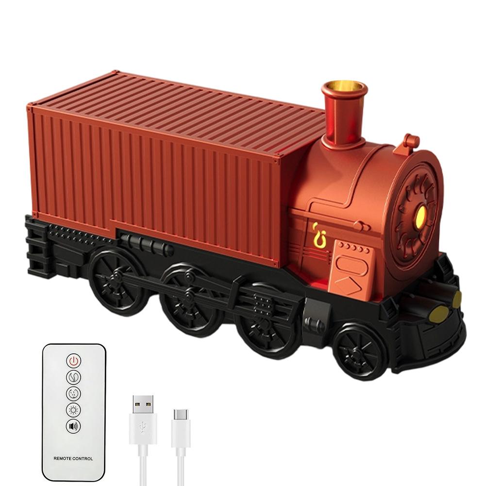 

USB Powered Train Aroma Diffuser Remote Control 300ml Essential Oil Humidifier Low Noise Output with Safety Auto Shutoff червоний