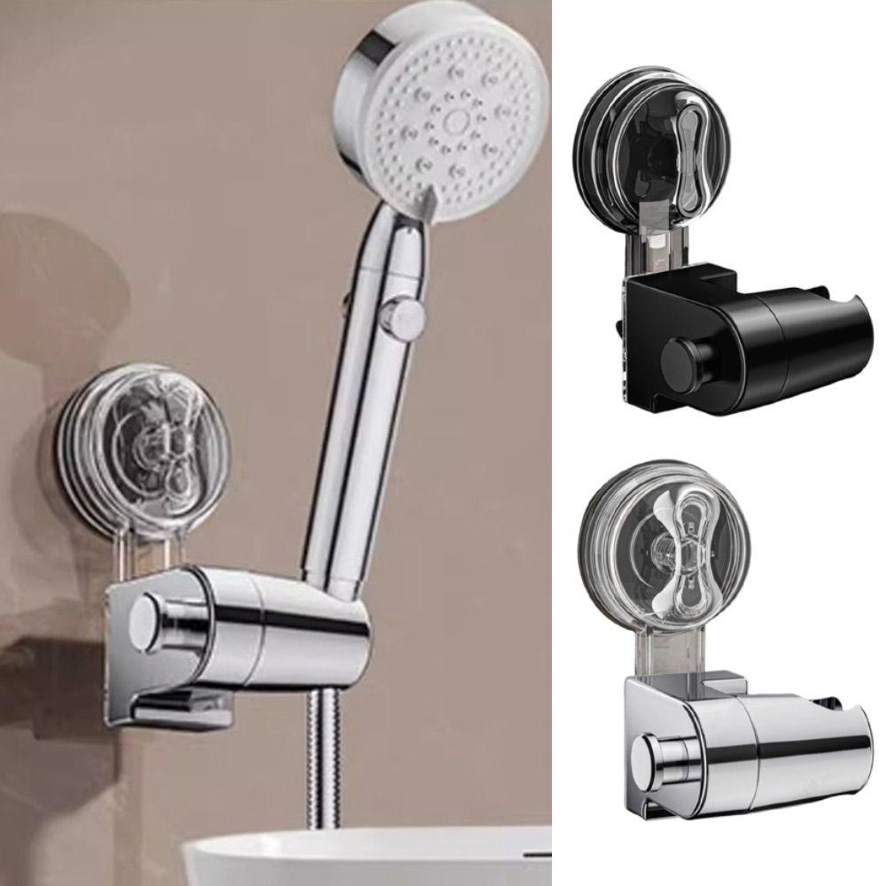 No Drill Showerhead Bracket With Hanger Hooks Adjustable Nozzle Stand  Bathroom Accessories
