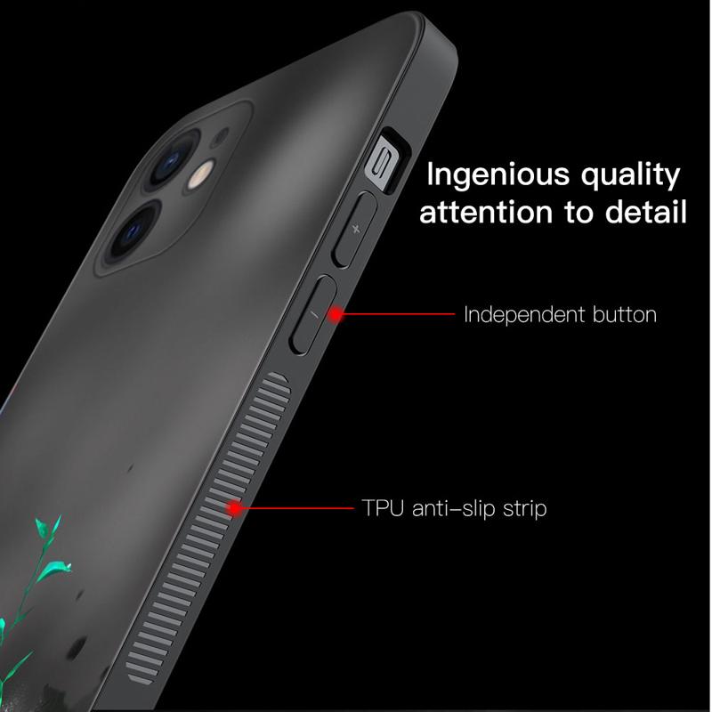 Handyhülle für Apple Iphone 14 13 12 11 Pro Max 13 12 Mini Xs Max Xr X 7 8 6 6s Plus Cover Shell Rose Tulip Green Shoots Flowers