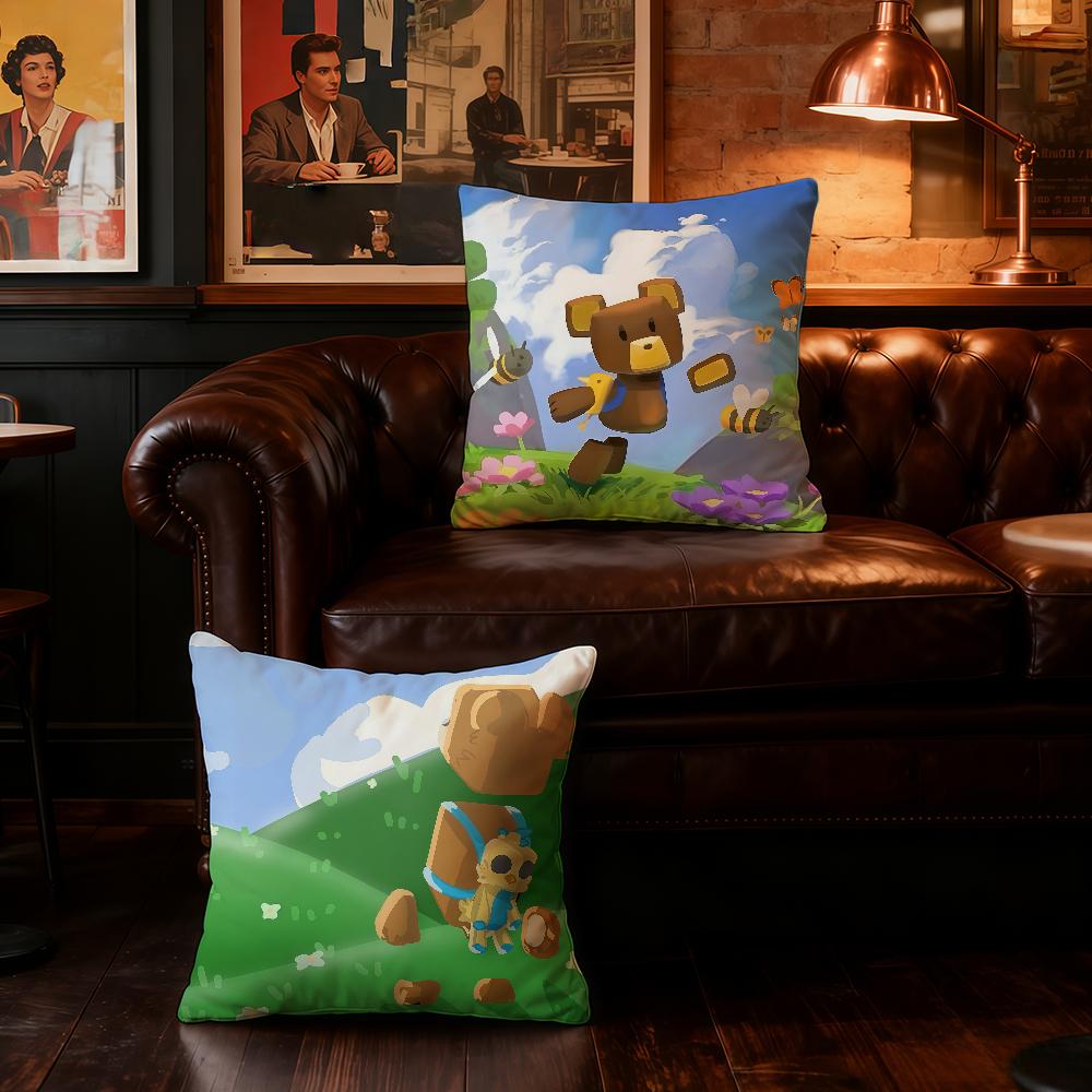 S-Super Bear Adventure Game Cushion Cover Home Bedding Sofa Living Room Pillowcase Simple Soft Skin Cushion Cover Party Gift