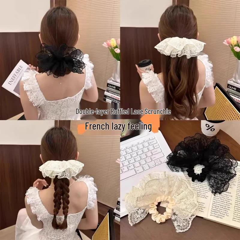Exclusive Lace Hair Tie Set: Elegant Hair Accessories for Low Ponytails