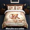 Teddy Bear Theme Custom Text Or Name 3Pcs Bedding Set,1 Flat Sheet & 2 Pillowcases Personalized Home Bedding