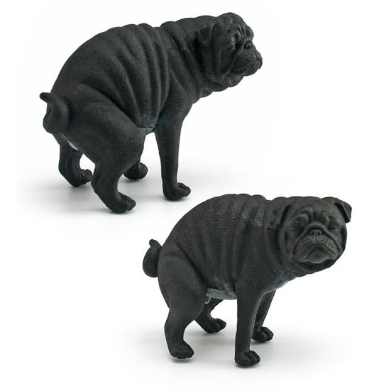 Simulated Dog Model PVC Sleeping Pooping Pug Shiba Figurine Statue Sculpture Home Office Desktop Decoration Ornament Kids Educational Animal Toy