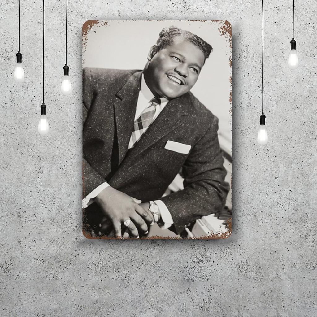 Fats Domino Decor Poster Vintage Tin Sign Metal Sign Decorative Plaque for Pub Bar Man Cave Club Wall Decoration
