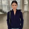 Women's High-Neck Zipper Cardigan: Warm Cashmere Wool Knitwear, Thick Cable Knit Sweater Coat for Autumn & Winter.